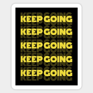 Keep Going Yellow Motivational Minimalist Aesthetic Design Sticker